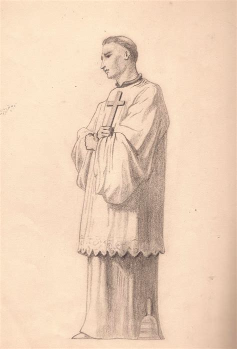 Priest Drawing ~ 1028—franciscan Or Grey Friar Dekorisori