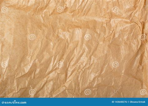 Crumpled Craft Paper Top View With Copy Space For Collages Stock Photo