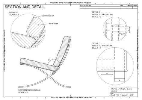 06052011 Barcelona Chair An Autocad Drawing Sheet 2 Planos