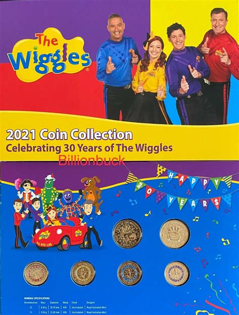 The Wiggles 2021 Six Coin Set Collection Unc Coloured 2 1 Dollar