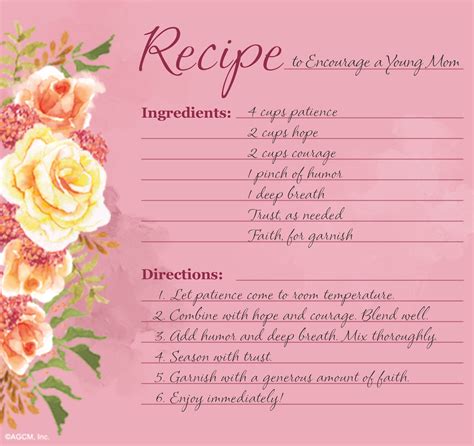 Printable Mothers Day Recipe Poems Blue Mountain Blog
