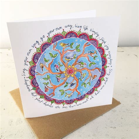 Sing Your Own Song Card Mindful Mandala Meditation Inspirational Quote