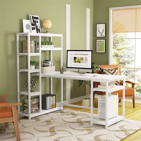 Tribesigns 67 Large Computer Desk With 9 Storage Shelves Office Desk
