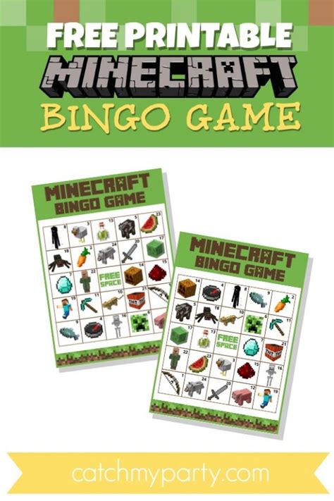 Download This Awesome Minecraft Party Game Free Printable Bingo