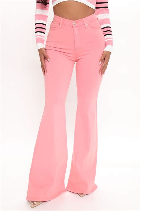 Tall Santorini Super Stretch Flare Jeans Pink Fashion Nova Jeans