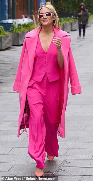 Ashley Roberts Shows Off Her Trendy Sense Of Style In Hot Pink Suit