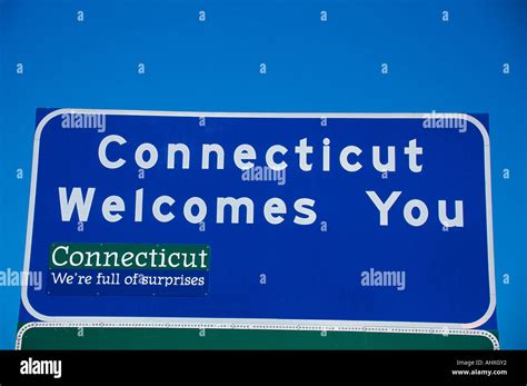 Welcome To Connecticut Sign Stock Photo Alamy