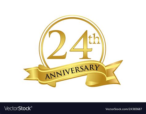 24th Anniversary Celebration Logo Royalty Free Vector Image