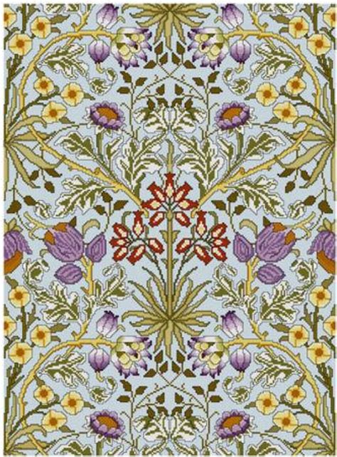 William Morris Hyacinth Wallpaper Design Cross Stitch Pattern Etsy