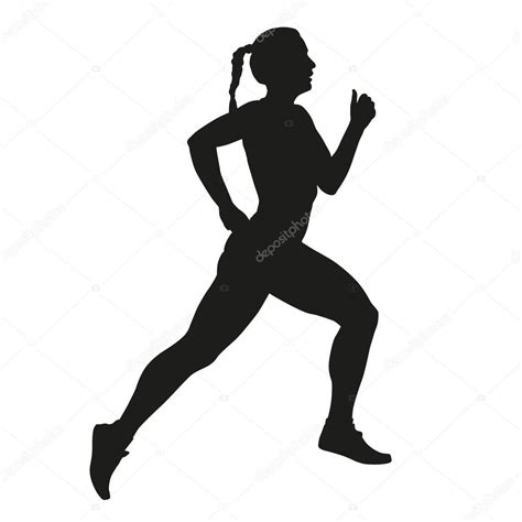 Vector Running Woman Silhouette — Stock Vector © Msanca 75549403