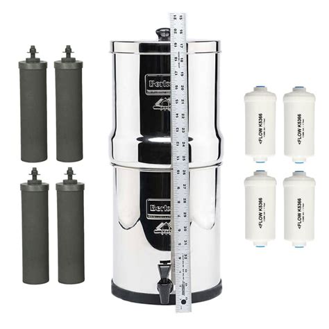 Big Berkey Water Filtration System With 4 Black Filters And 4 Fluoride
