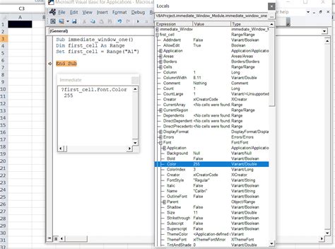 Using The Vba Immediate Window