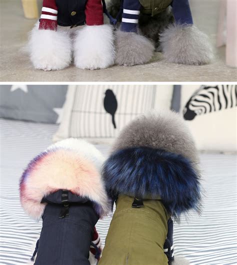 2020 Glorious Kek Winter Dog Clothes Luxury Faux Fur Collar Dog Coat