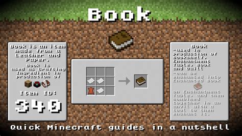 Minecraft Book Recipe Item Id Information Up To Date Youtube