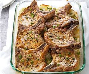 6 cups thinly sliced potatoes. Pork Chops with Scalloped Potatoes