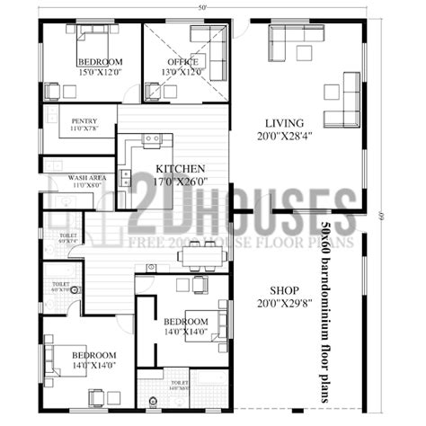 50x60 Barndominium Floor Plans 2dhouses Free House Plans 3d
