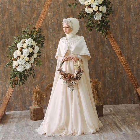 Long Sleeves Muslim Wedding Dresses With Cape Dqg Tanya Bridal