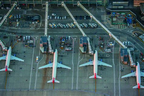 Aerial View Of London Heathrow Airport And Aeroplanes Roller Blinds