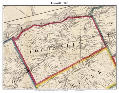 Louisville New York 1858 Old Town Map Custom Print St Lawrence Co