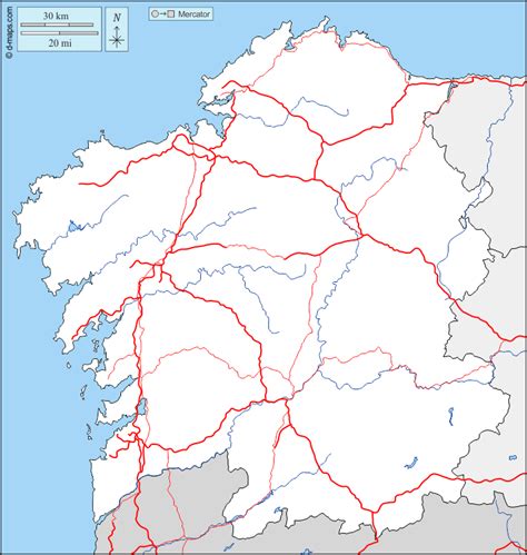 Galicia Mapa Gratuito Mapa Mudo Gratuito Mapa En Blanco Gratuito