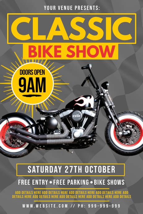 Classic Bike Show Poster Template Postermywall