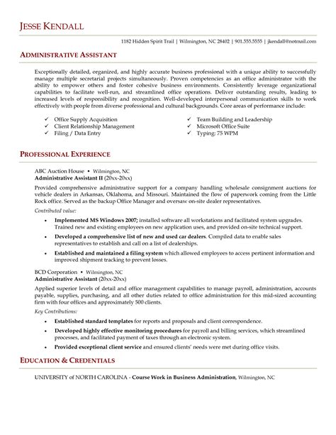 Administrative Assistant Resume | Administrative assistant resume, Medical assistant resume 