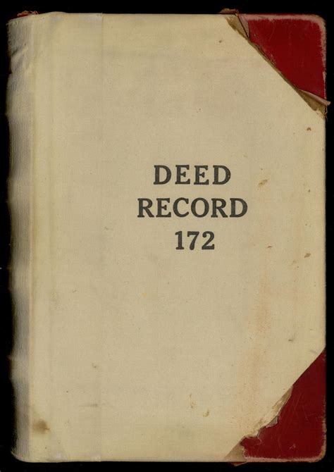 Travis County Deed Records Deed Record 172 Page Front Cover The