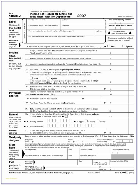 Tax Form 1040 Fillable Printable Forms Free Online
