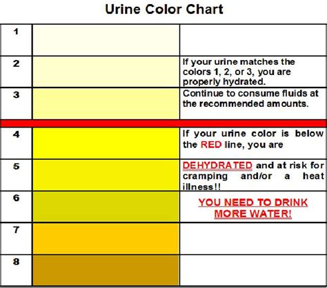 Printable Urine Color Chart