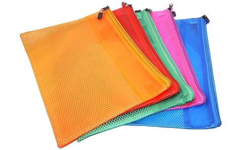 Sepal Transparent Plastic Pouch Clear Color Zippered Mesh Documents