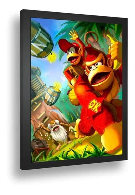 Quadro Emoldurado Poster Emoldurado Arcade Retro Donkey Kong No Elo7