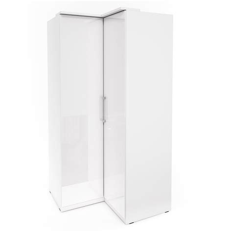 Armoire D Angle Pour Dressing Collection Modulo Coloris Blanc Avec Led