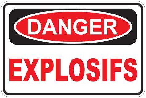 Panneaux Norme Osha Danger Explosif Signel Services