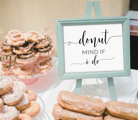 Donut Wedding Signs Donut Mind If I Do Sign Printable Donut Etsy