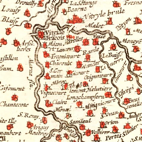 Vintage Map Of Champagne Region Of France 1623 By Teds Vintage Art