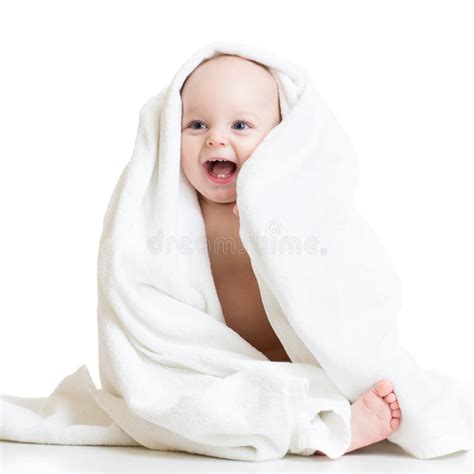 Adorable Happy Baby In Colorful Towel Stock Image Image Of Child