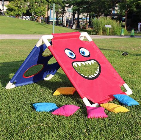 Oofit Cornhole Game Set With Unique Kinder Outdoor Toys Portable Cornhole Bean Bag Toss Game
