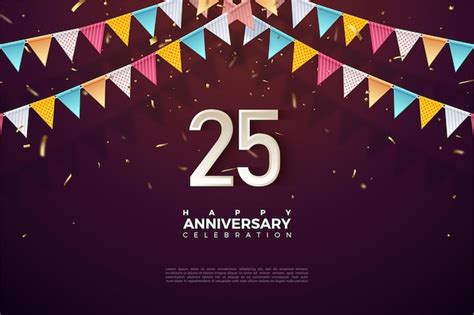 Premium Vector 25th Anniversary Background With Number Illustration