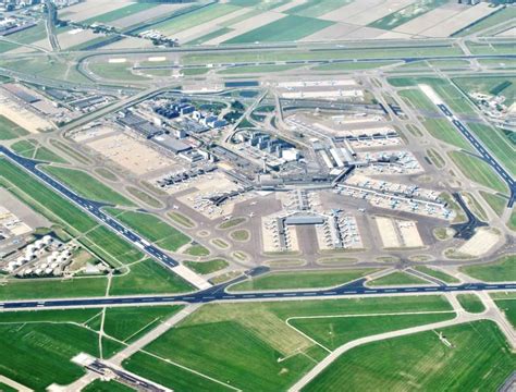 Aerial View Of Schiphol Airport From A Plane Window