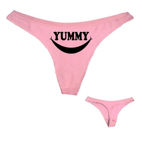 Dongking New Ladys Sexy Thongs Yummy Smile Printing Funny Cotton Women