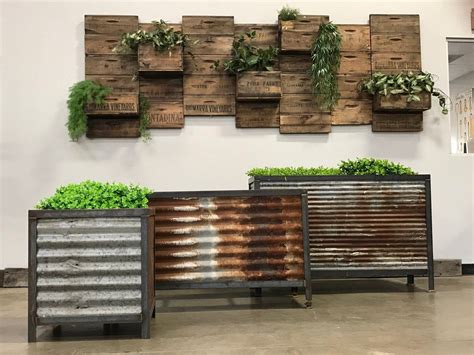 Reclaimed Planter Boxes Vintage Garden Corrugated Metal Etsy Diy