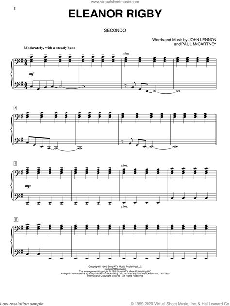 Drag this button to your bookmarks bar. Beatles - Eleanor Rigby sheet music for piano four hands PDF