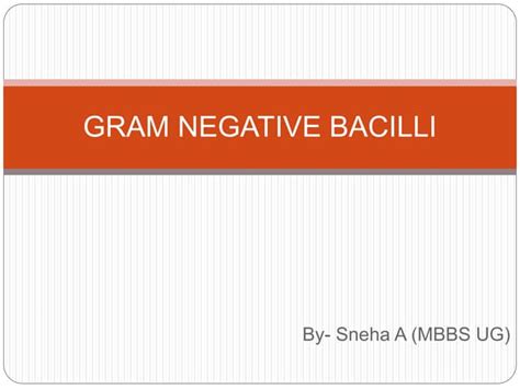 Gram Negative Bacilli Ppt