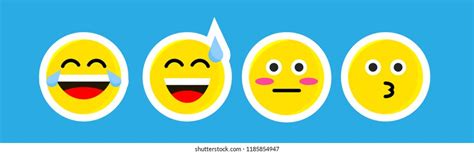 Social Media Emoji Icon Set Emoticon Stock Vector Royalty Free