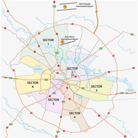 Kaart Van De Luchthaven Van Boekarest Luchthaventerminals En