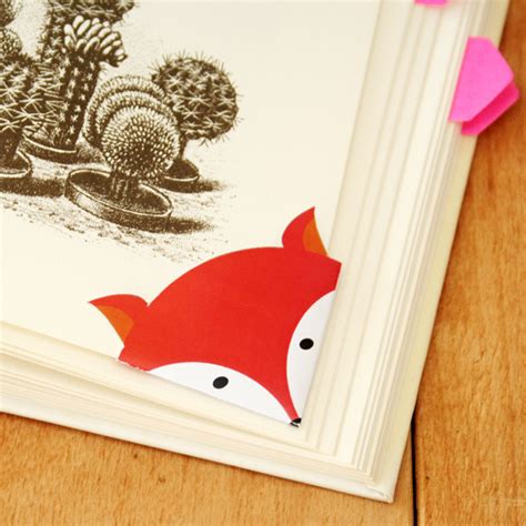 Diy Printable Fox Corner Bookmark By Wilma