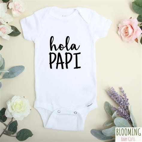 Hola Papi Onesie Pregnancy Announcement Pregnancy Reveal Etsy