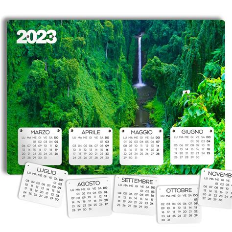 Calendario 2023 Stampato Su Forex Soggetto Paesaggio Naturale Cascata