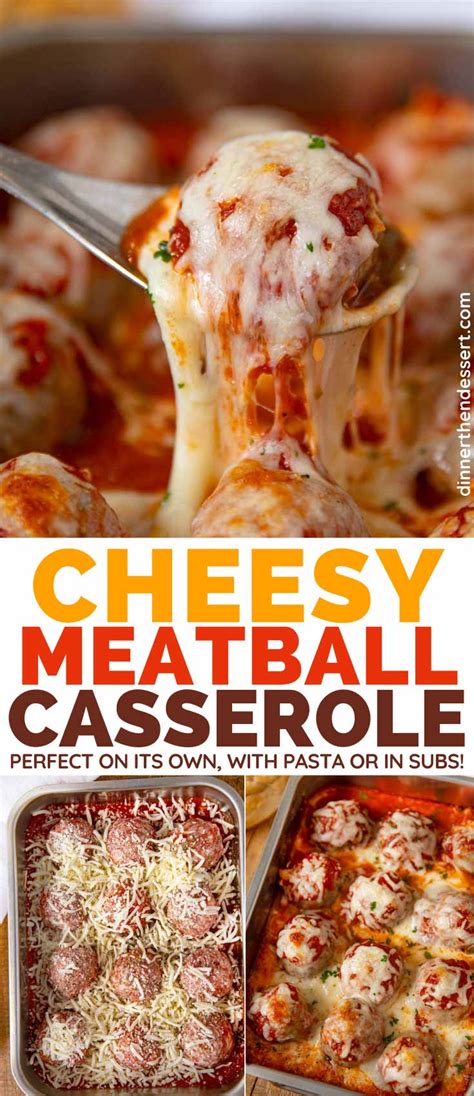 Cheesy Meatball Casserole Recipe Dinner Then Dessert