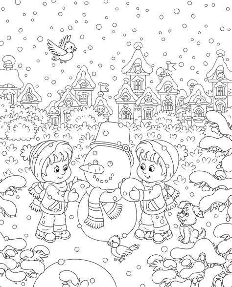 Snow Coloring Pages Free Printable Winter Snow Themed Coloring Pages